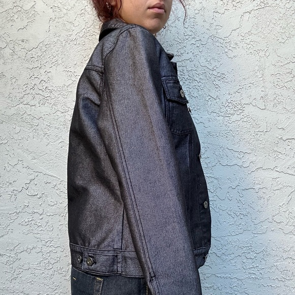 Y2k Silver Gray Gunmetal Jean Jacket - Picture 5 of 12